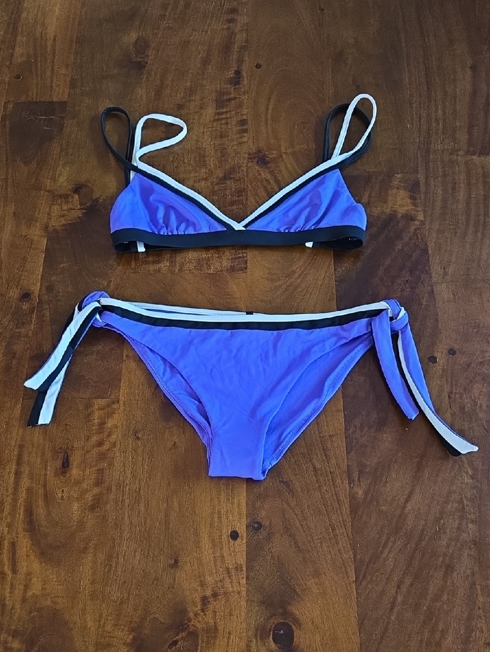 NWOT Morgan Lane Purple and Black Bikini Set Size Small